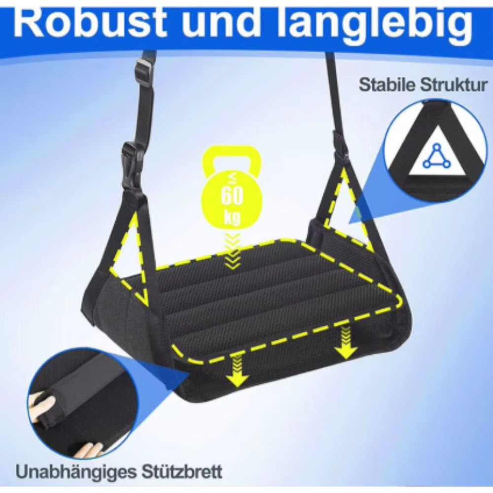 Under Desk Hammock - Verstellbare Reise-Fußhängematte mit Aufbewahrungstasche, Komfortable Flugzeug-Fußstütze,