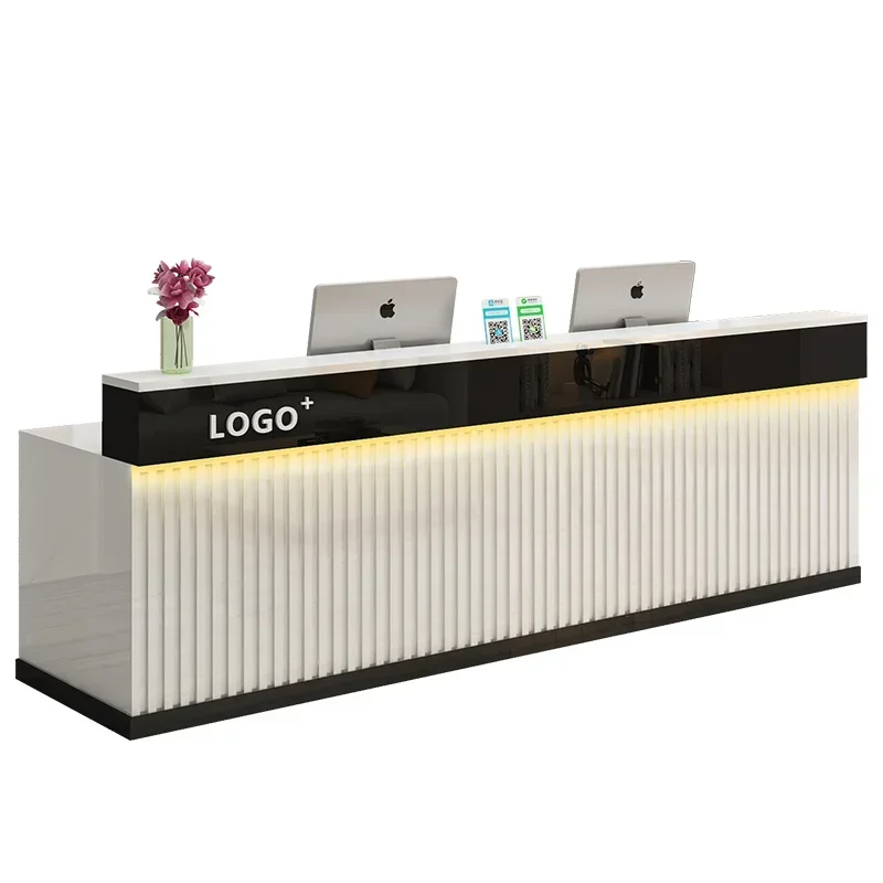 Office Furniture Bali - c13-Nordic Ästhetischer Empfangstresen Luxuriöser Moderner Empfangstresen