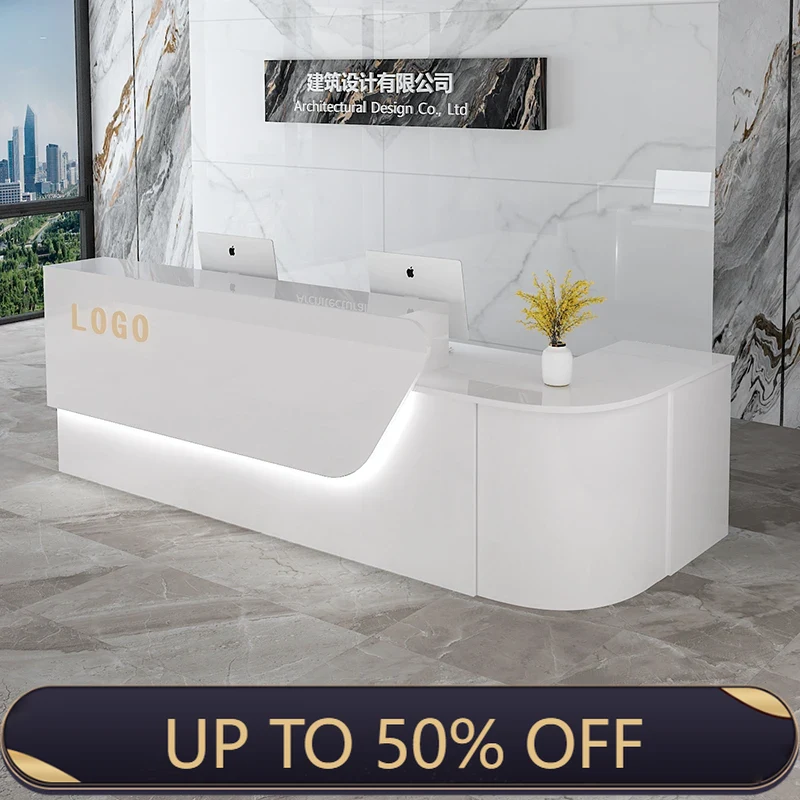 Office Furniture Bali - Luxuriöser Empfangstresen mit Stauraum, Maßgefertigte Schönheitsdekorationen,