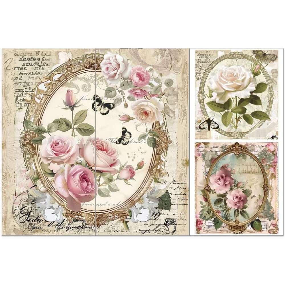 Office Furniture Group - 3 Stück/Set Rose Rub on Transfers