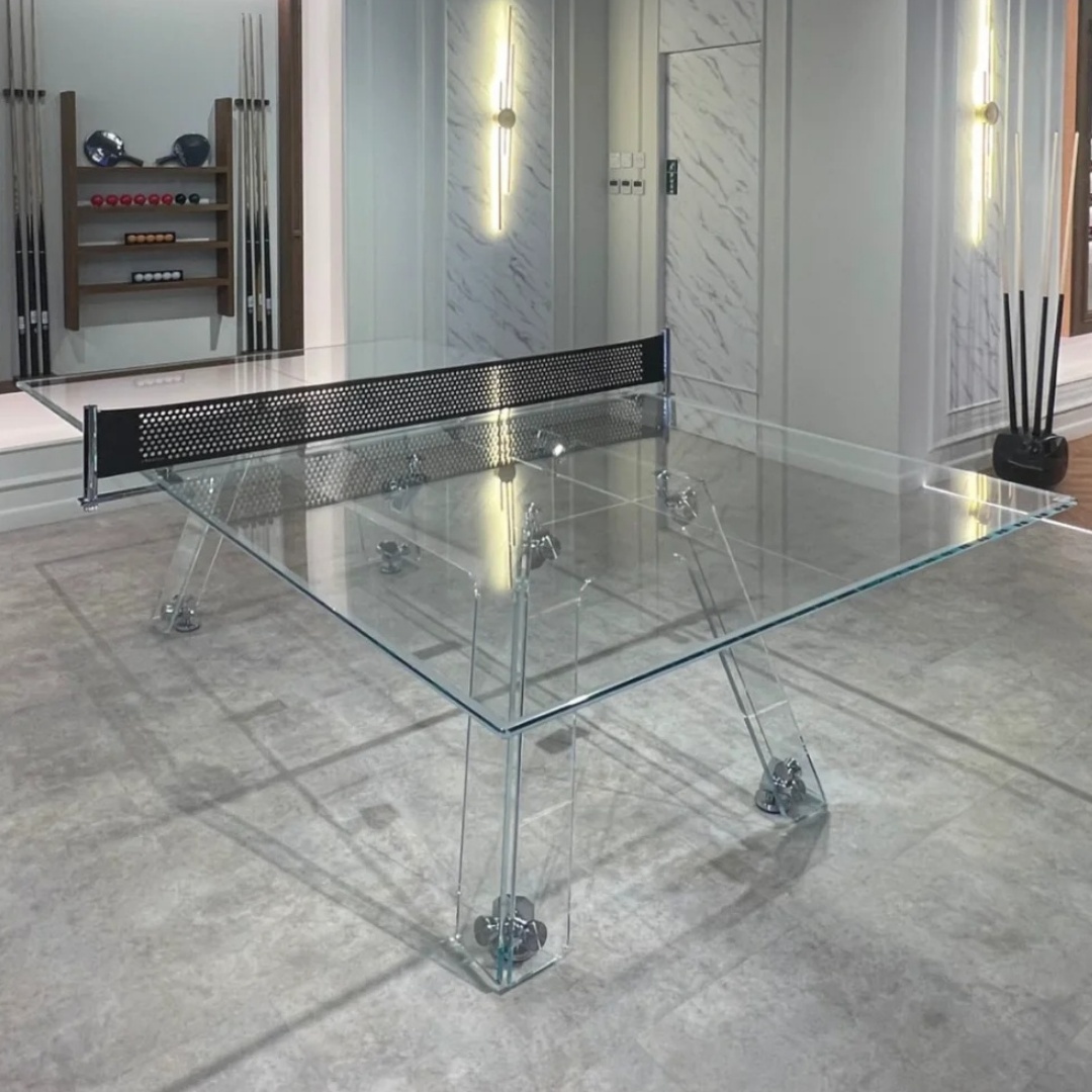 Office Furniture Luxury - Hochwertiger Luxus-Tischtennistisch aus Kristallglas für Büro