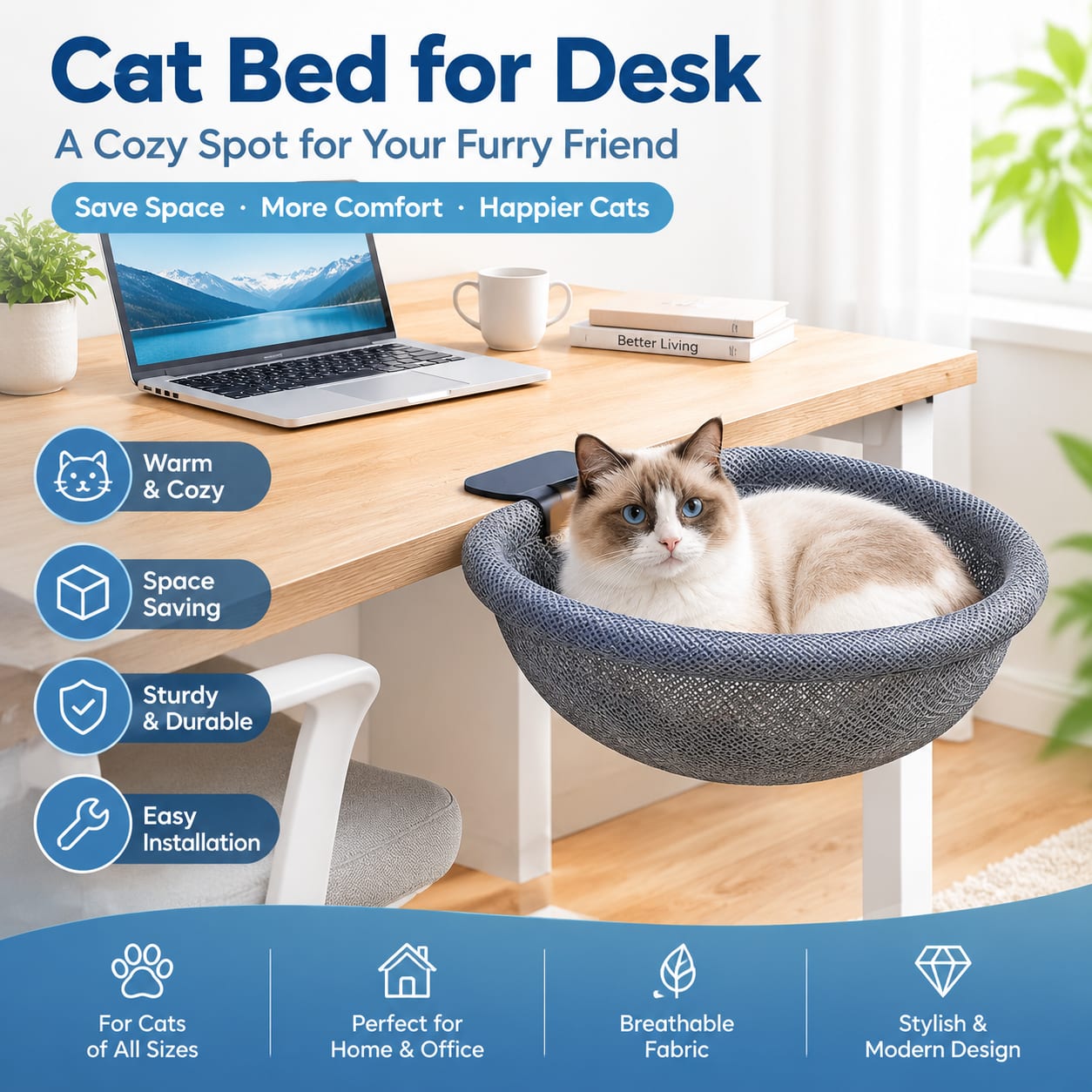 Faltbare, atmungsaktive Sommer – Under Desk Hammock Bewertung und Preis
